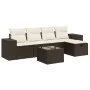 Set sofás de jardín 6 piezas y cojines ratán sintético marrón von , Gartensets - Ref: Foro24-3325679, Preis: 389,12 €, Rabatt: %