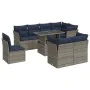 Set sofás jardín y cojines 9 pzas ratán sintético acacia gris von , Gartensets - Ref: Foro24-3326182, Preis: 722,98 €, Rabatt: %