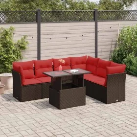 Set sofás jardín y cojines 7 pzas ratán sintético acacia gris von , Gartensets - Ref: Foro24-3326175, Preis: 565,09 €, Rabatt: %