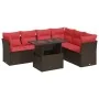 Set sofás jardín y cojines 7 pzas ratán sintético acacia gris von , Gartensets - Ref: Foro24-3326175, Preis: 565,09 €, Rabatt: %