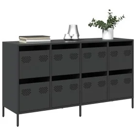 Aparador de acero laminado en frío negro 135x39x73,5 cm von , Sideboards - Ref: Foro24-3307167, Preis: 209,23 €, Rabatt: %