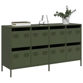 Aparador de acero laminado en frío verde oliva 135x39x73,5 cm by , Sideboards - Ref: Foro24-3307171, Price: 220,69 €, Discoun...