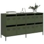 Aparador de acero laminado en frío verde oliva 135x39x73,5 cm by , Sideboards - Ref: Foro24-3307171, Price: 221,43 €, Discoun...