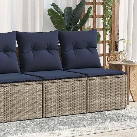 Set sofás jardín y cojines 2 pzas ratán sintético acacia gris by , Garden sets - Ref: Foro24-3325247, Price: 147,47 €, Discou...