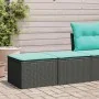 Set sofás jardín y cojines 2 pzas ratán sintético acacia negro by , Garden sets - Ref: Foro24-3328660, Price: 116,35 €, Disco...