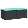 Set sofás jardín y cojines 2 pzas ratán sintético acacia negro by , Garden sets - Ref: Foro24-3328660, Price: 116,35 €, Disco...