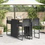 Set bar jardín con cojines 5 pzas ratán sintético acacia negro by , Garden sets - Ref: Foro24-3328896, Price: 549,96 €, Disco...