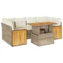 Set sofás jardín y cojines 7 pzas ratán sintético acacia beige by , Garden sets - Ref: Foro24-3327677, Price: 555,61 €, Disco...