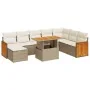 Set sofás jardín y cojines 9 pzas ratán sintético acacia beige von , Gartensets - Ref: Foro24-3327747, Preis: 661,16 €, Rabat...