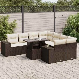 Set de sofás de jardín 9 pzas y cojines ratán sintético marrón by , Garden sets - Ref: Foro24-3326774, Price: 671,04 €, Disco...