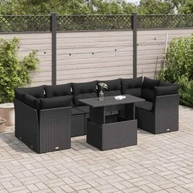 Set de sofás de jardín y cojines 8 piezas ratán sintético negro by , Garden sets - Ref: Foro24-3326116, Price: 560,25 €, Disc...