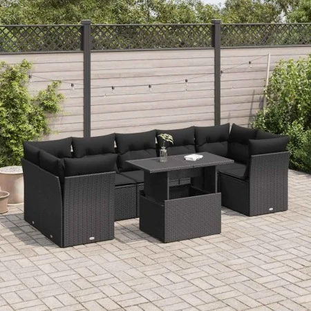 Set de sofás de jardín y cojines 8 piezas ratán sintético negro von , Gartensets - Ref: Foro24-3326116, Preis: 560,25 €, Raba...