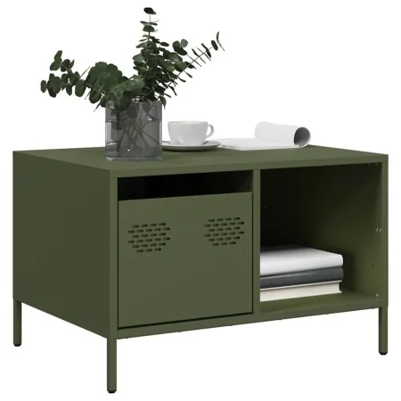 Mesa de centro acero laminado frío verde oliva 68,5x50x43,5cm by , Coffee table - Ref: Foro24-851284, Price: 96,93 €, Discoun...