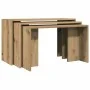 Mesas apilables 3 pzas madera contrachapada color roble artisan by , Side tables - Ref: Foro24-858541, Price: 59,96 €, Discou...