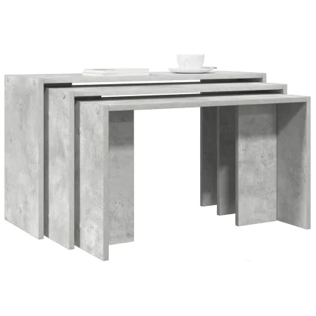 Mesas apilables 3 piezas madera contrachapada gris hormigón de , Mesas auxiliares - Ref: Foro24-858536, Precio: 60,08 €, Desc...