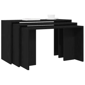 Mesas apilables 3 piezas madera contrachapada negro by , Side tables - Ref: Foro24-858534, Price: 61,31 €, Discount: %