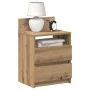 Mesilla de noche con 2 cajones roble artesano 40x33x60 cm von , Nachttische - Ref: Foro24-858576, Preis: 52,66 €, Rabatt: %