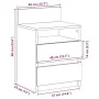 Mesilla de noche con 2 cajones roble artesano 40x33x60 cm von , Nachttische - Ref: Foro24-858576, Preis: 52,66 €, Rabatt: %