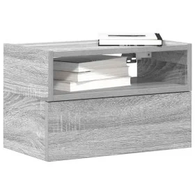 Mesitas de noche de pared 2 uds gris sonoma 45x26x28,5 cm by , Nightstands - Ref: Foro24-858607, Price: 68,89 €, Discount: %