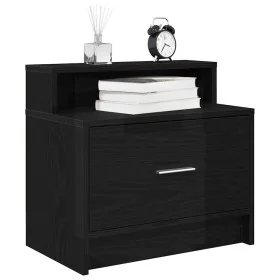 Mesilla de noche con cajón roble negro 51x31x47 cm von , Nachttische - Ref: Foro24-858670, Preis: 43,27 €, Rabatt: %