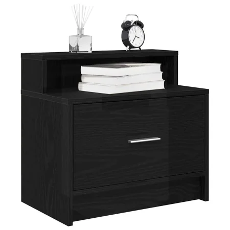 Mesilla de noche con cajón roble negro 51x31x47 cm de , Mesitas de noche - Ref: Foro24-858670, Precio: 43,27 €, Descuento: %