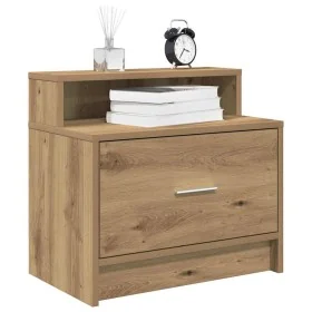Mesillas de noche con cajón 2 uds roble artesanal 51x31x47 cm by , Nightstands - Ref: Foro24-858685, Price: 71,16 €, Discount: %