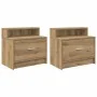 Mesillas de noche con cajón 2 uds roble artesanal 51x31x47 cm by , Nightstands - Ref: Foro24-858685, Price: 71,16 €, Discount: %