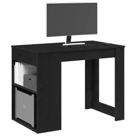 Escritorio con cajón y estante madera contrachapada roble negro von , Küchen- und Esstische - Ref: Foro24-858687, Preis: 96,6...