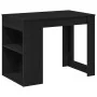 Escritorio con cajón y estante madera contrachapada roble negro by , Kitchen and dining tables - Ref: Foro24-858687, Price: 9...