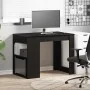 Escritorio con cajón y estante madera contrachapada roble negro by , Kitchen and dining tables - Ref: Foro24-858687, Price: 9...