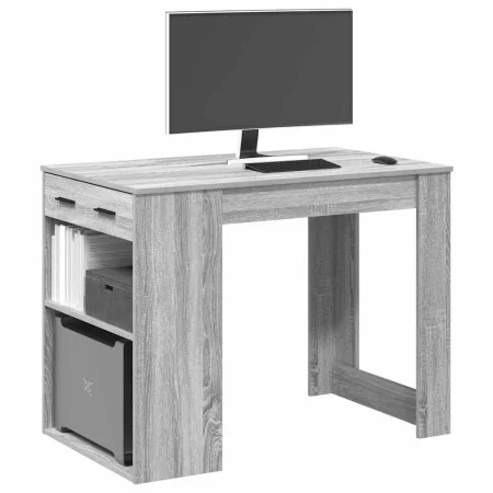 Escritorio con cajón estante madera contrachapada gris sonoma by , Kitchen and dining tables - Ref: Foro24-858691, Price: 97,...