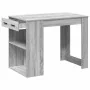 Escritorio con cajón estante madera contrachapada gris sonoma by , Kitchen and dining tables - Ref: Foro24-858691, Price: 97,...