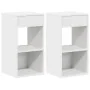 Mesillas de noche con cajón 2 uds blanco 35x34x66,5 cm de , Mesitas de noche - Ref: Foro24-858714, Precio: 73,97 €, Descuento: %