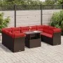Juego Sofá Jardín 10Piezas con Cojines Marrón Poli Ratán Acacia von , Gartensets - Ref: Foro24-3326225, Preis: 789,00 €, Raba...
