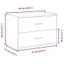 Armario con 2 cajones roble marrón 60x31x40cm madera ingeniería de , Cajoneras - Ref: Foro24-858833, Precio: 54,51 €, Descuen...