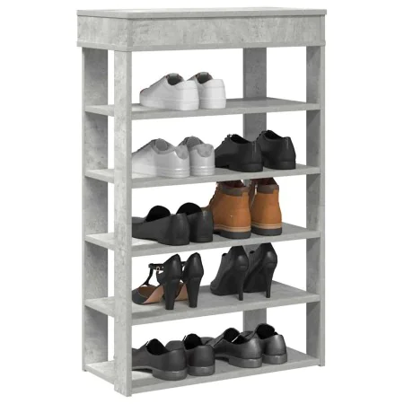 Mueble zapatero madera contrachapada gris hormigón 60x30x98 cm de , Zapateros y organizadores de calzado - Ref: Foro24-859926...