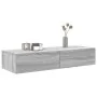 Estante de pared con cajones madera contrachapada sonoma gris de , Estantes y estanterías - Ref: Foro24-859991, Precio: 64,35...