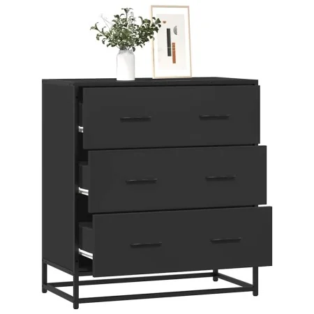 Aparador de madera de ingeniería y metal negro 68x35x76 cm de , Aparadores - Ref: Foro24-848969, Precio: 93,38 €, Descuento: %