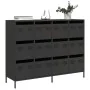Aparador de acero laminado en frío negro 135x39x103,5 cm de , Aparadores - Ref: Foro24-3307173, Precio: 291,43 €, Descuento: %
