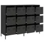 Aparador de acero laminado en frío negro 135x39x103,5 cm de , Aparadores - Ref: Foro24-3307173, Precio: 291,43 €, Descuento: %