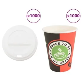 Vasos de café de papel con tapa 1000 uds 4oz 100ml de , Vasos desechables - Ref: Foro24-3325213, Precio: 117,08 €, Descuento: %