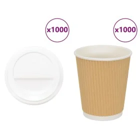 Vasos de café de papel con tapa 1000 uds 8oz 200ml by , Disposable cups - Ref: Foro24-3325224, Price: 151,69 €, Discount: %