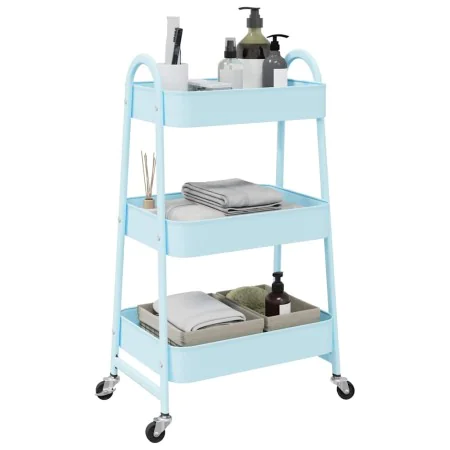 Carrito de almacenaje 3 niveles acero azul 42x41,5x77 cm von , Lastenstapler - Ref: Foro24-4012384, Preis: 34,28 €, Rabatt: %