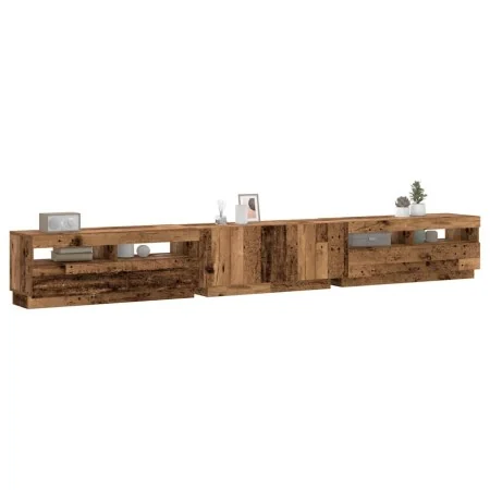 Mueble TV luces LED madera ingeniería envejecida 300x35x40 cm von , TV-Möbel - Ref: Foro24-3329169, Preis: 268,40 €, Rabatt: %