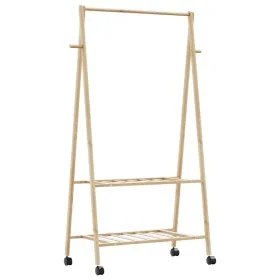 Perchero con estantes y ruedas 96x45,5x155,5 cm bambú by , Dresser Organizers and Bar Hangers - Ref: Foro24-4008907, Price: 4...