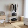 Perchero con estantes y ruedas 96x45,5x155,5 cm bambú by , Dresser Organizers and Bar Hangers - Ref: Foro24-4008907, Price: 4...