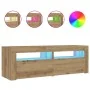 Mesitas de noche luces LEDs 2 uds roble artesanal 60x35x40 cm by , Nightstands - Ref: Foro24-3329162, Price: 89,42 €, Discoun...