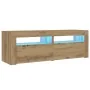 Mesitas de noche luces LEDs 2 uds roble artesanal 60x35x40 cm by , Nightstands - Ref: Foro24-3329162, Price: 89,42 €, Discoun...