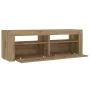 Mesitas de noche luces LEDs 2 uds roble artesanal 60x35x40 cm by , Nightstands - Ref: Foro24-3329162, Price: 89,42 €, Discoun...