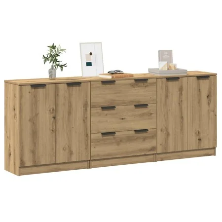 Aparadores 3 uds madera ingeniería roble artisian 60x30x70 cm by , Sideboards - Ref: Foro24-3329226, Price: 225,58 €, Discoun...